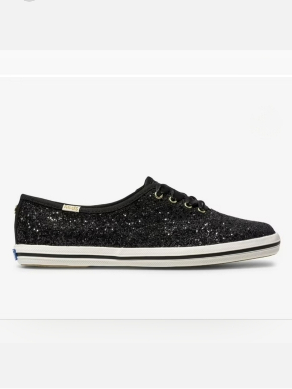 Keds x Kate Spade New York Champion Black Glitter Sneakers Women's Size 8
